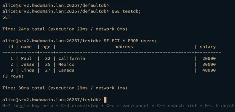 cherck database replication