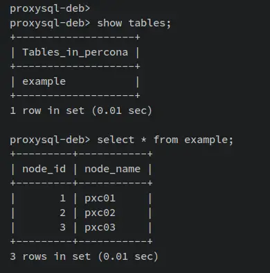 show tables and data