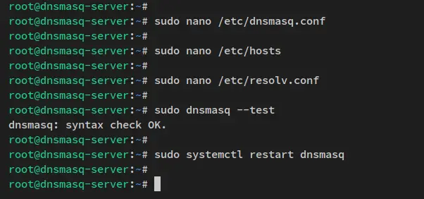 verify dnsmasq and configure it