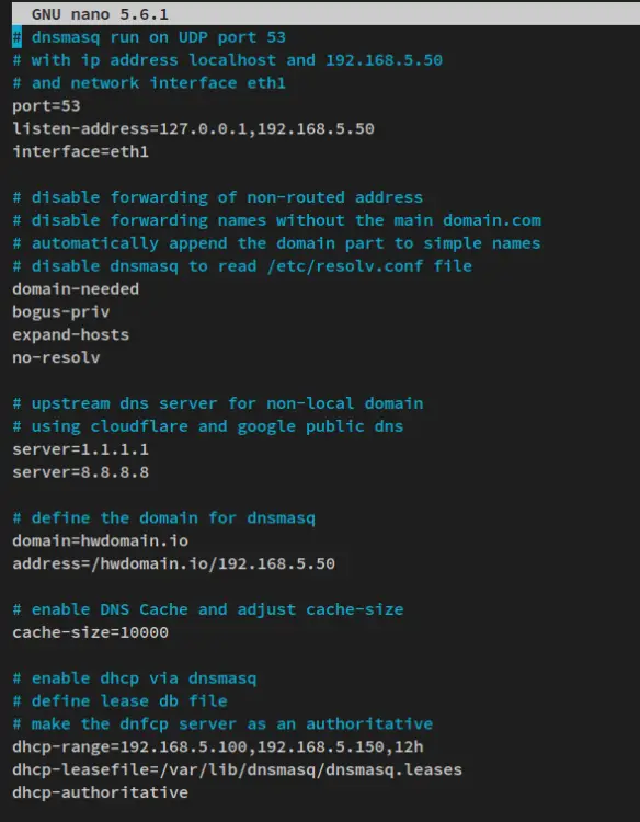 dnsmasq config