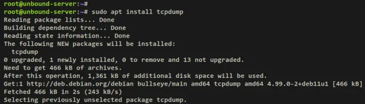 install tcpdump