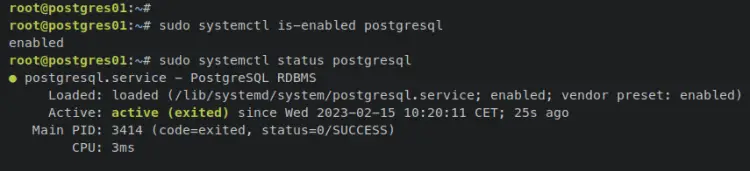 verify postgresql