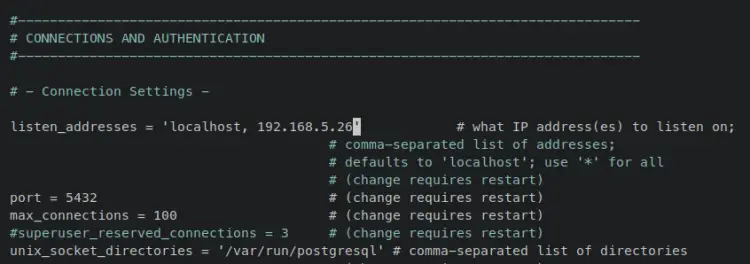 setup postgresql conf