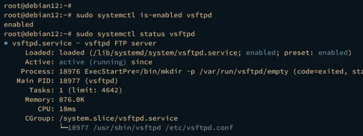 verify vsftpd