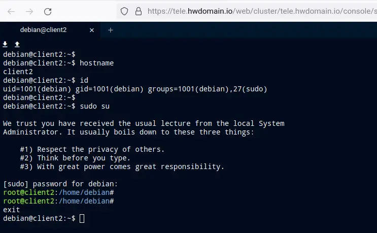 access session via web administration