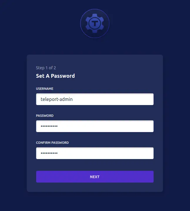 setup username password