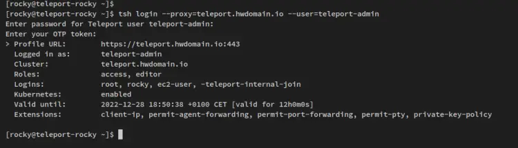 login to teleport via cli