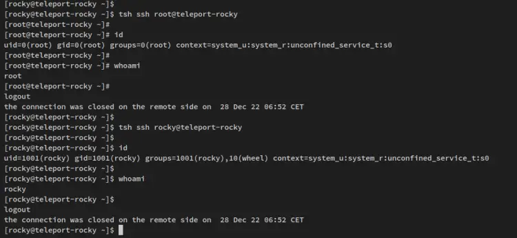 ssh via teleport