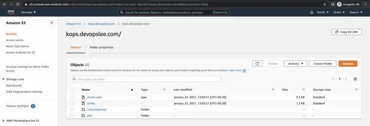 Configuration updated in the S3 Bucket