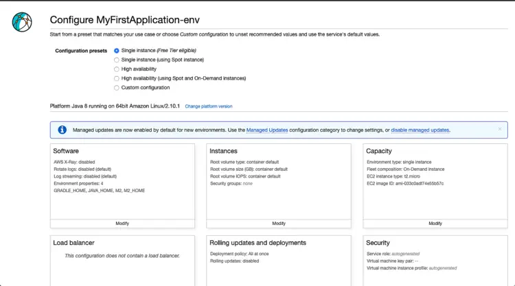 Configure application