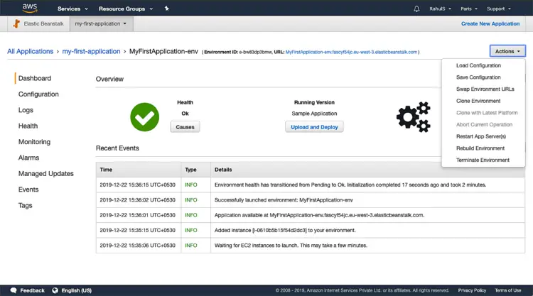 Remove Application from AWS