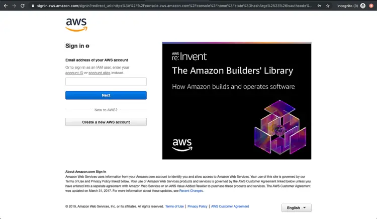 Login to AWS