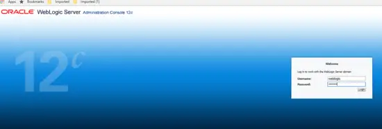 Oracle Weblogic server login