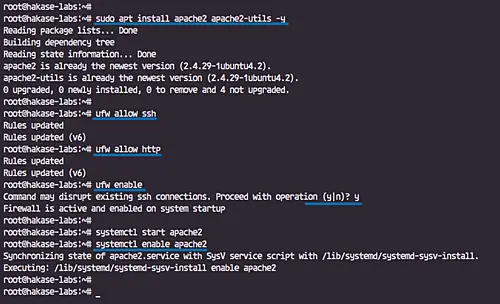 Install Apache and configure UFW