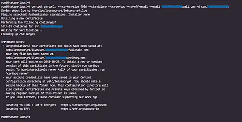 Generate an SSL cert with Let's encrypt