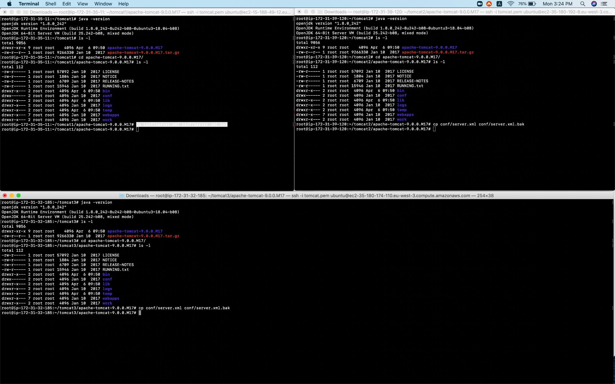How to setup Apache Tomcat cluster with 3 Nodes on Ubuntu
