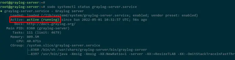 verify graylog service