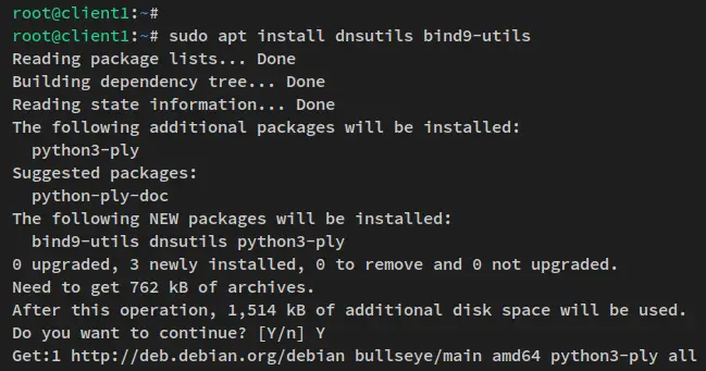 install dnsutils