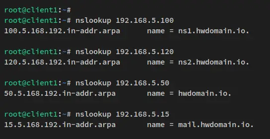 verify nslookup