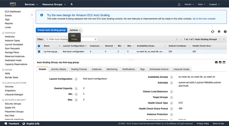 Delete Autoscaling Group