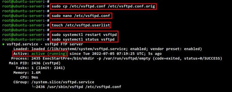 configure vsftpd