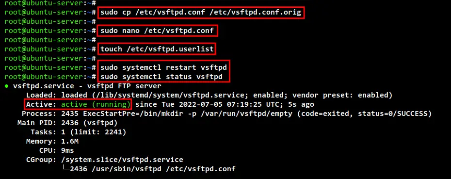 How To Start Vsftpd Ubuntu