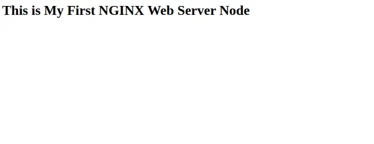 Nginx page on node 1