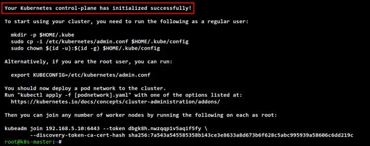 cluster initilization success