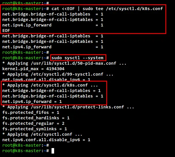 setup sysctl