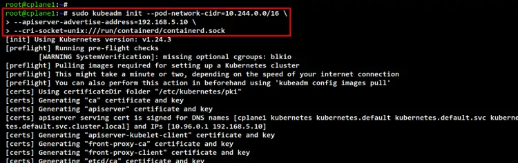 initialize kubernetes cluster