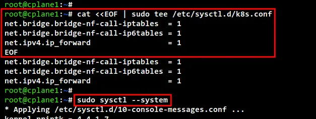 setup sysctl params