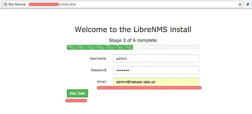 Add the admin user