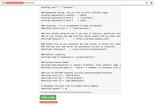 Config file settings