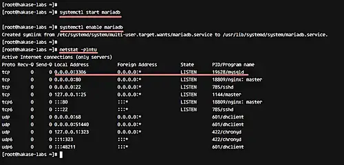 Setup MariaDB database