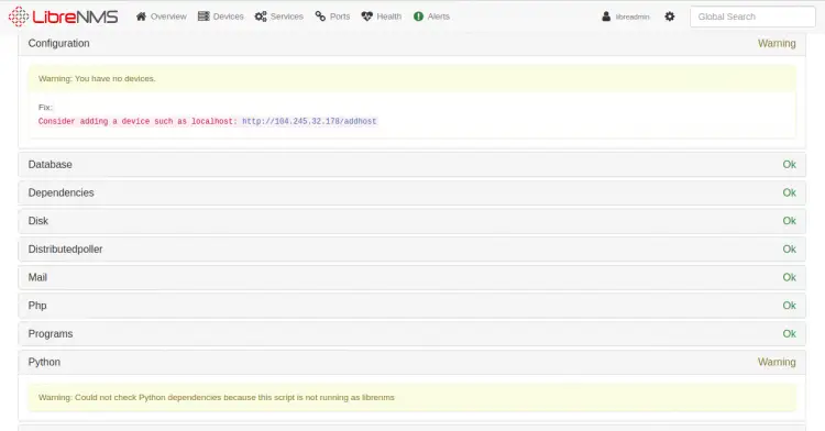 LibreNMS Configuration