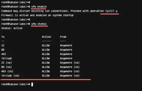 List firewall configuration