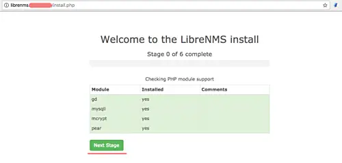 LibreNMS web installer