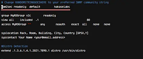 SNMP config file