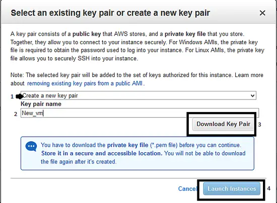 Create Key pair