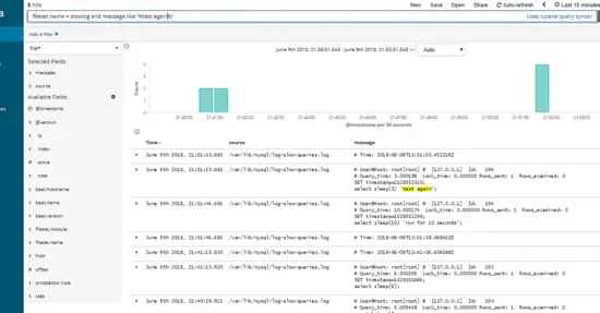 Search for log data with SQL