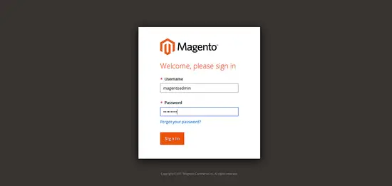 Magento login