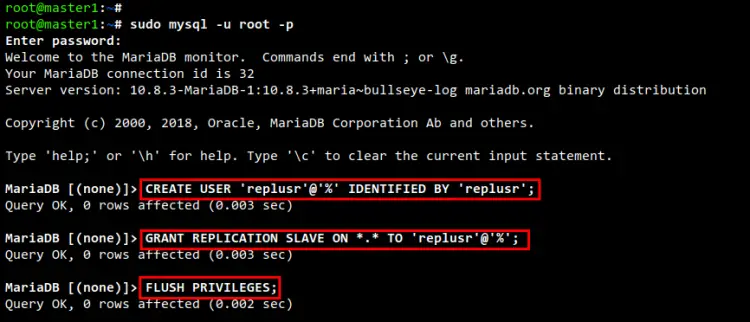 create replication user