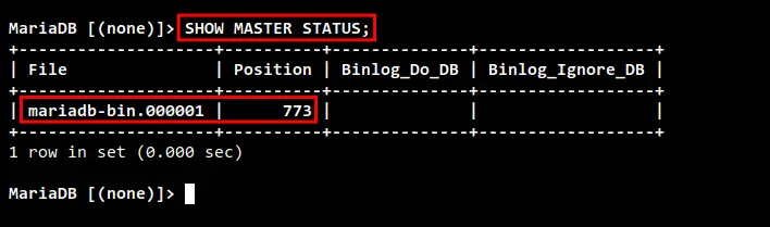 check master status master1
