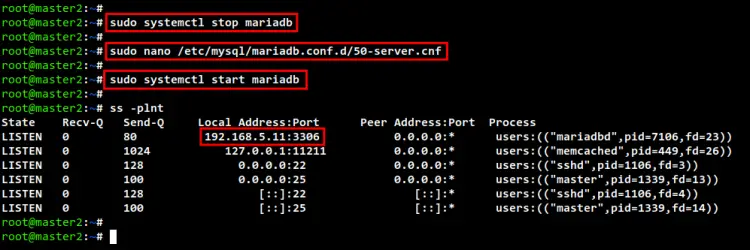 configure mariadb master2