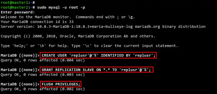 create replication user