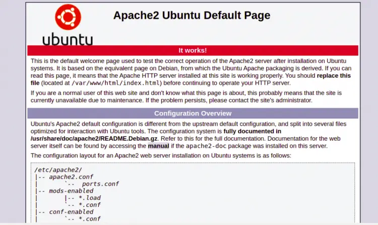 Apache default page