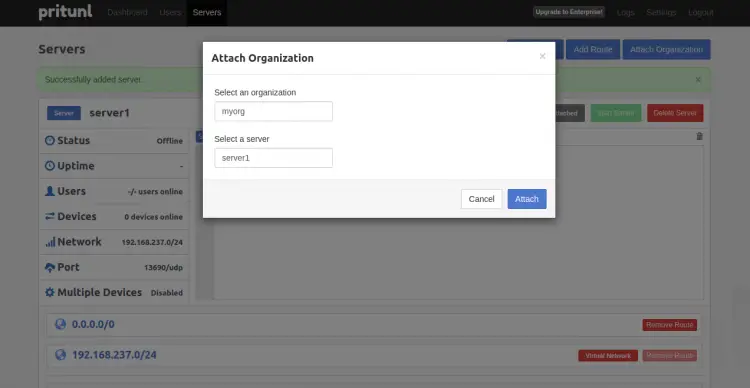 Attach Organization