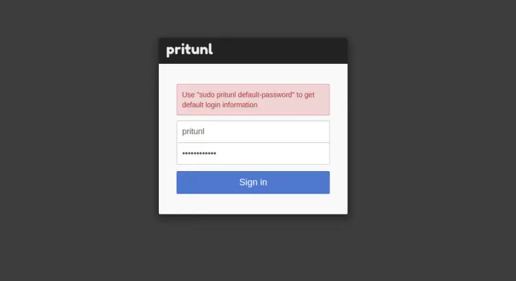 Sign-in page