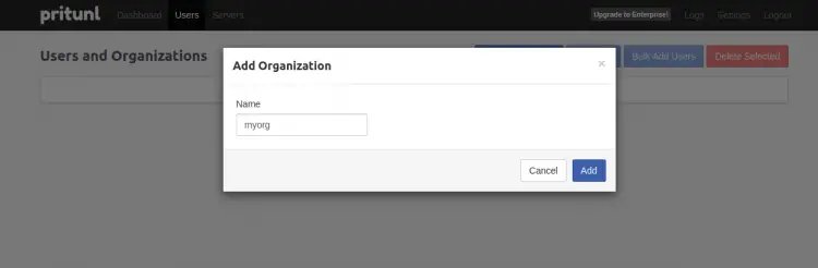 Add Organziation