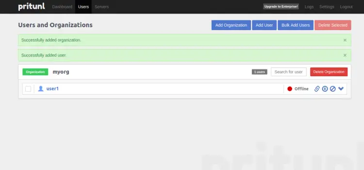 User added successfully